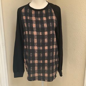 TYLHO Long-Sleeve Checked Blouse (Size S)